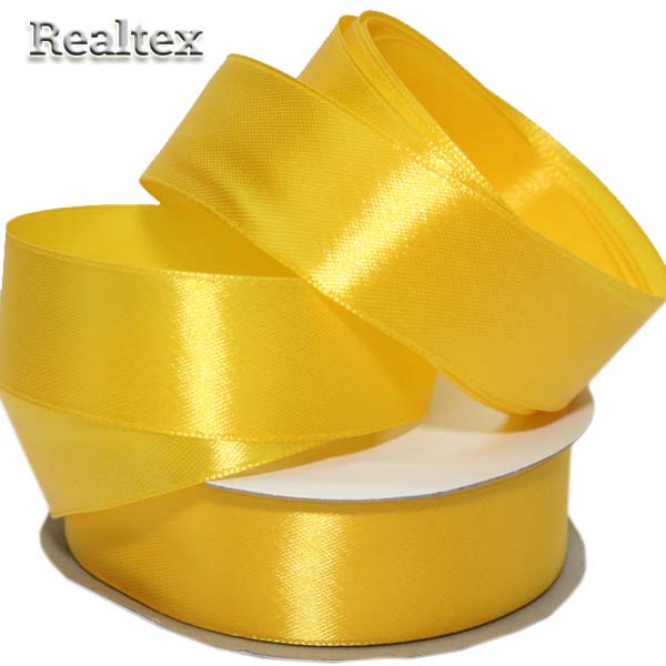 Лента атласная 25мм Realtex (32,9м) цв.016 желтый