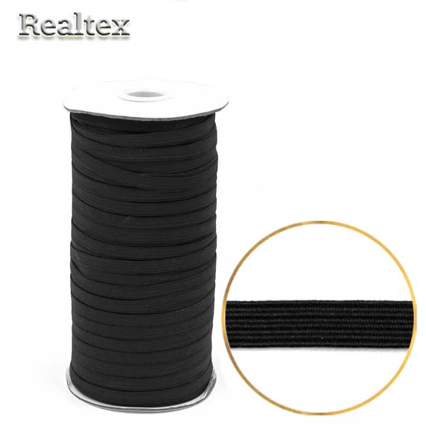 Резинка-вздержка Realtex Тайвань  6мм (91м) цв.черный