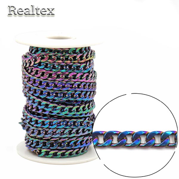 Цепочка декоративная RS Д 1.8*6,0мм (10м) цв.хамелеон 