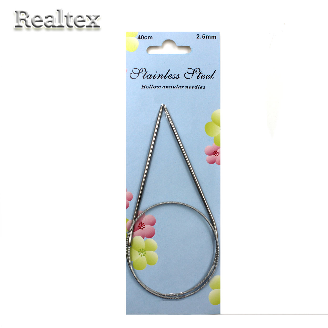 Спицы металл круговые на тросике Realtex 40см № 2,5 (10шт) 