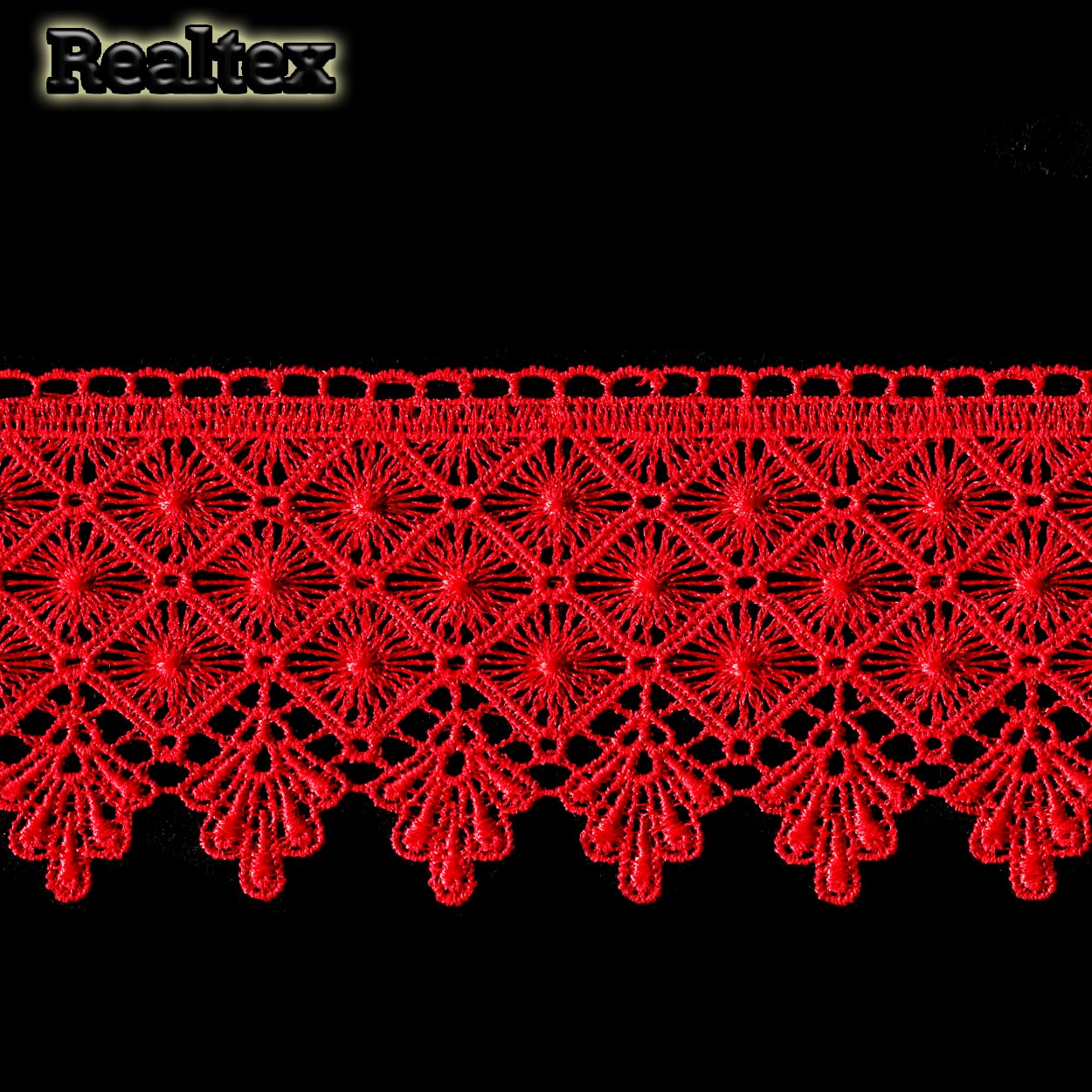 Кружево Realtex гипюр  80мм 4G4258A цв.красный