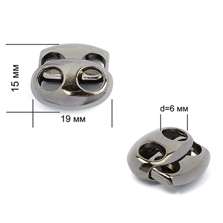 Фиксатор металлический OR.0305-5353 17*19мм (10шт) цв.чёрный никель 