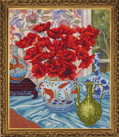 Набор для вышивания мулине НС СД 3106 "Цветочный натюрморт.Маки"