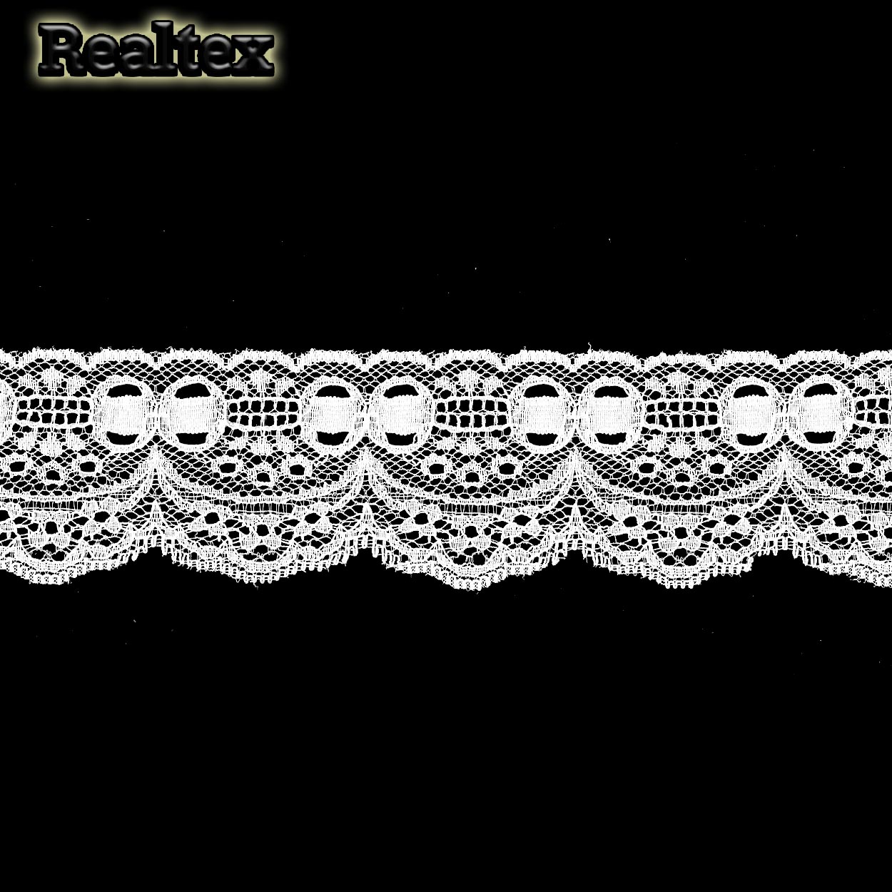 Кружево капроновое  50мм TBY 1673 (9,1м) цв.01 белый 