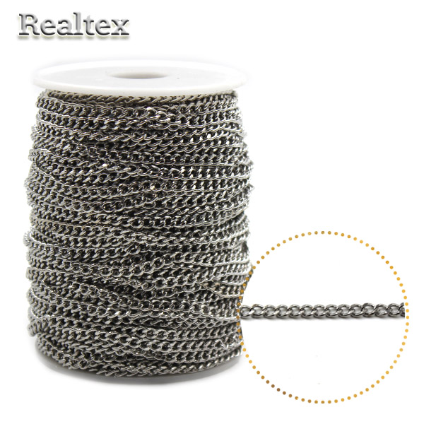 Цепочка декоративная RS B 3,5*5*1,0мм (25м) цв.никель 