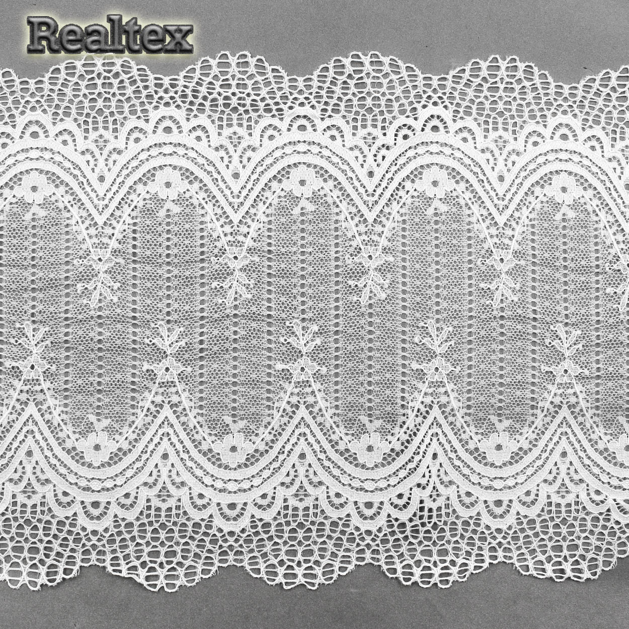 Кружево стрейч 230мм TBY 8037 цв.01 белый