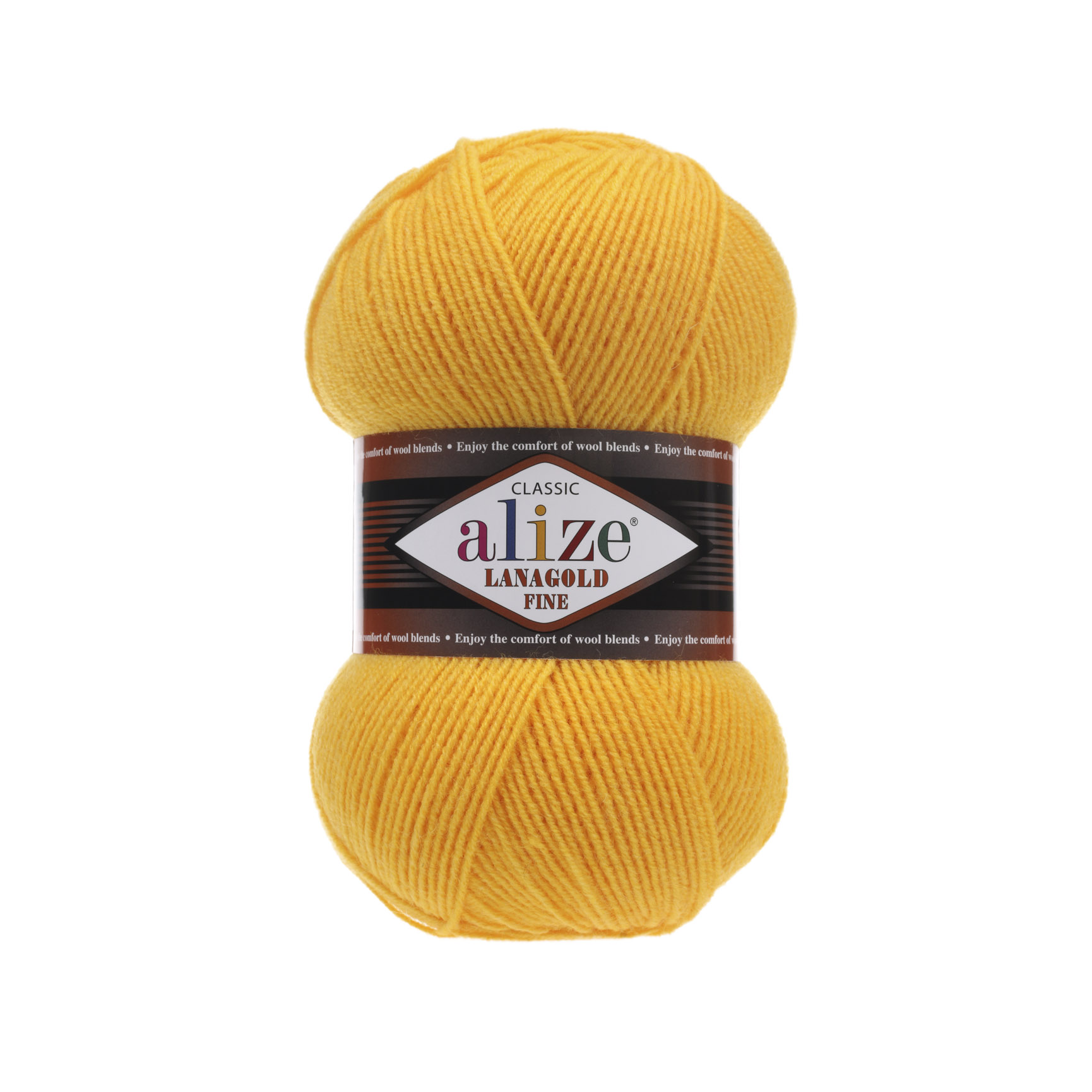 Пряжа Alize "Lana Gold Fine" (100гр) цв.216 желтый