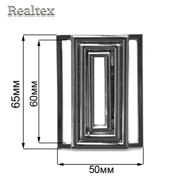 Пряжка металлическая НРГ 1140 60мм цв.черный никель