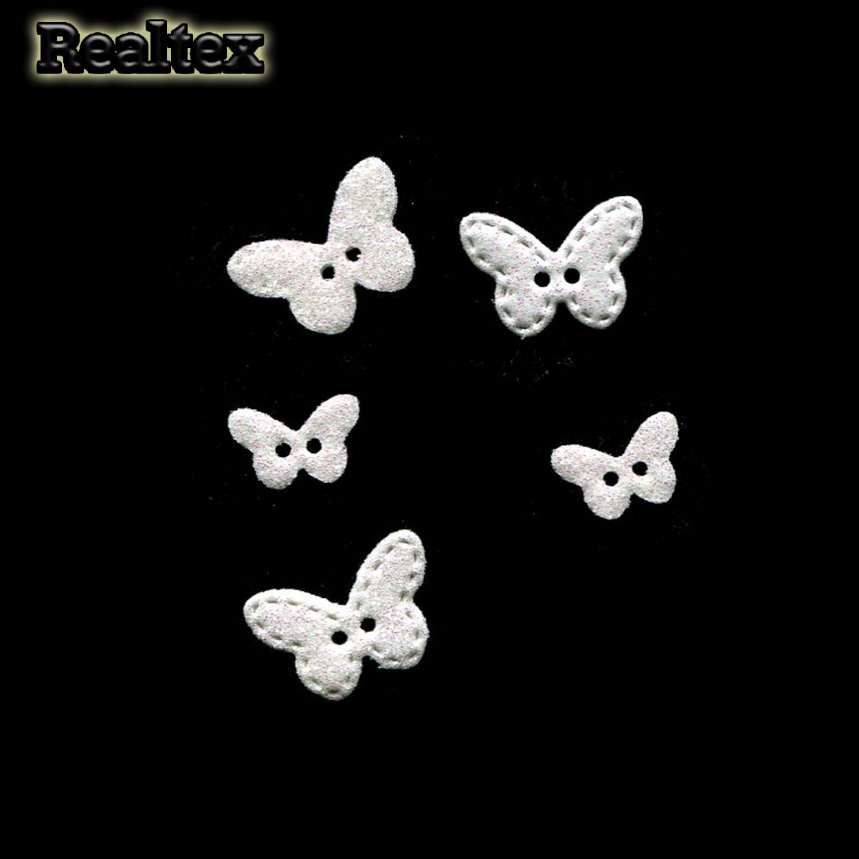 Набор "Бабочки" ассорти из глиттерного фоамирана (20 шт) цв.белый