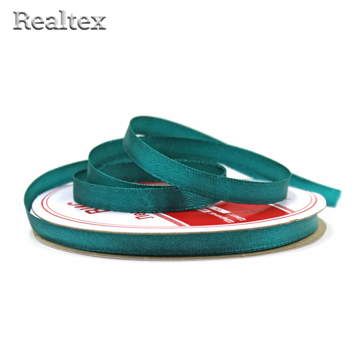 Лента атласная 6мм Realtex (27,4м) цв.3045 изумрудный