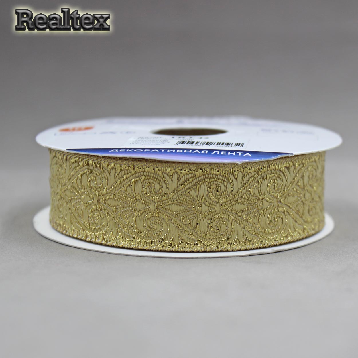 Тесьма жакардовая TRJ-42 22мм цв.золото 