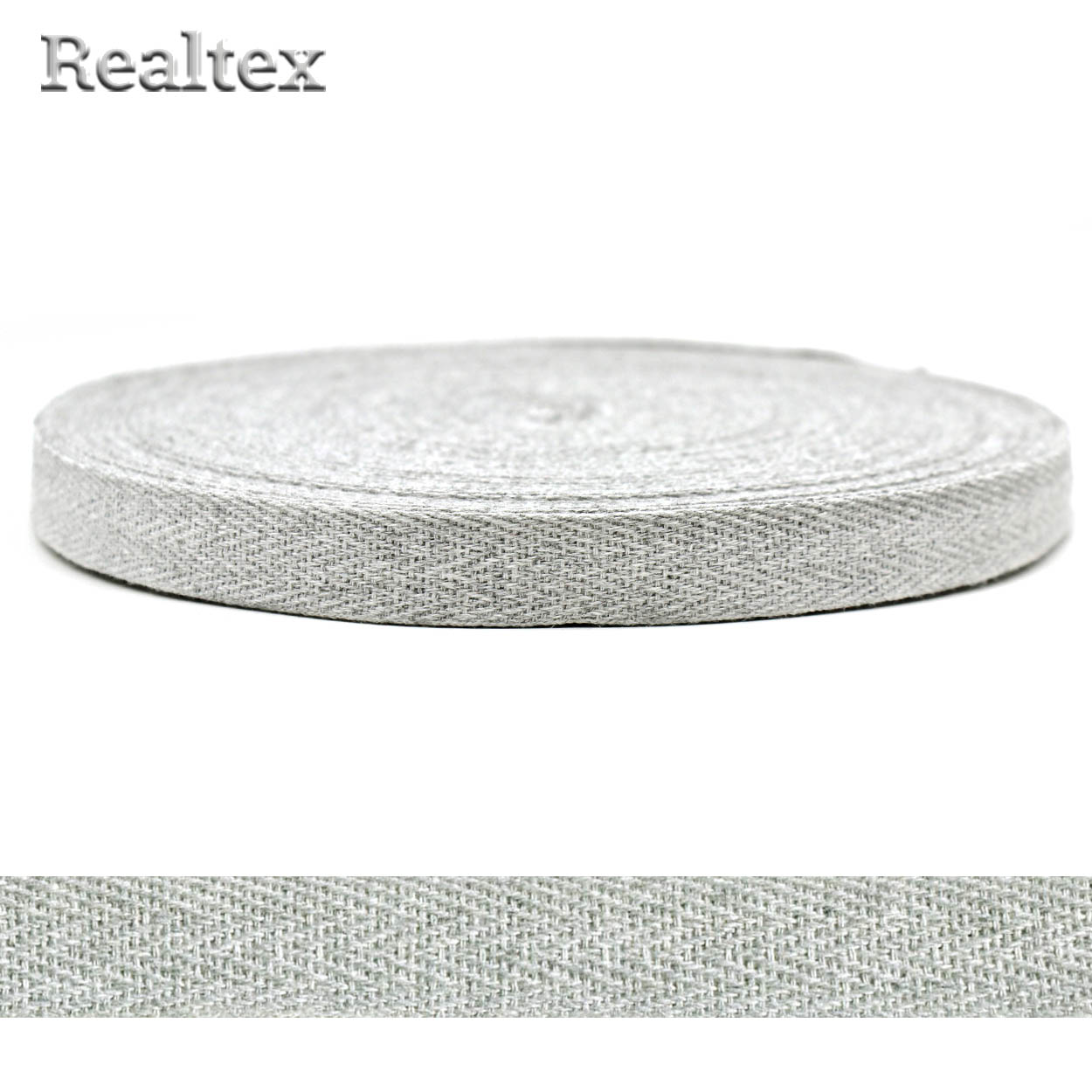 Тесьма киперная 15мм Realtex (50м) цв.18 серый меланж