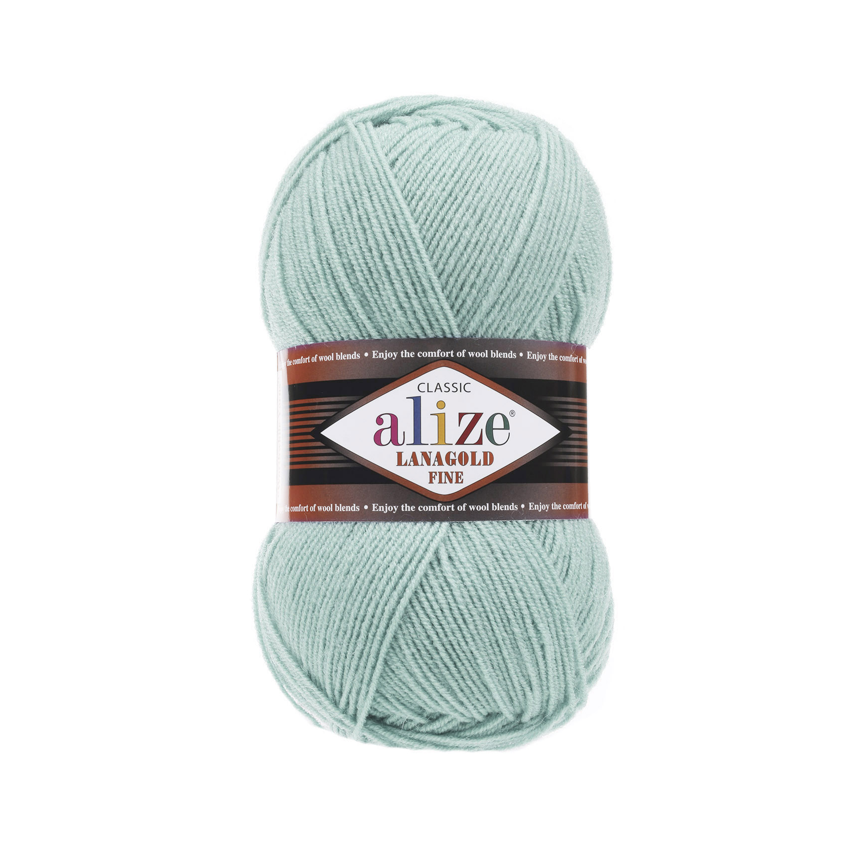 Пряжа Alize "Lana Gold Fine" (100гр) цв.522 мята