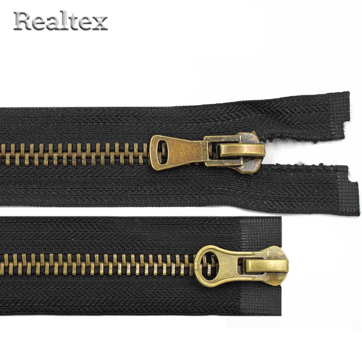 Молнии металл.Т.8 2замка 70см антик разьемная цв.черный