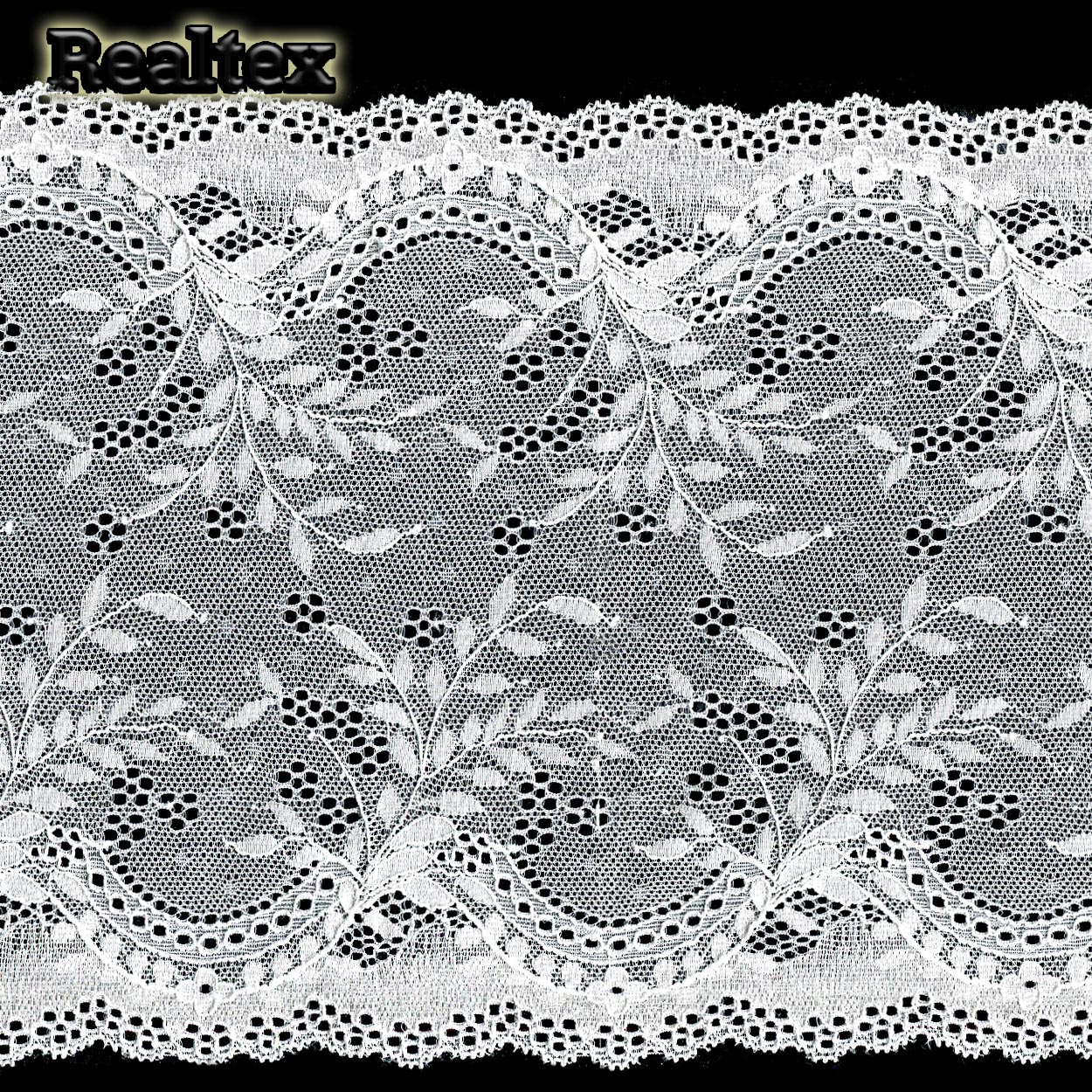 Кружево стрейч 210мм TBY 2137 цв.1 белый