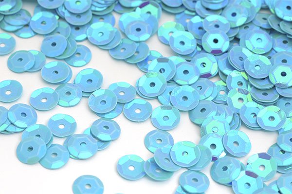 Пайетки "Астра" (10гр) "граненые" 6мм цв.17 св.бирюзовый