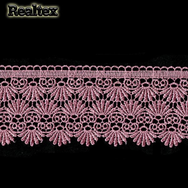 Кружево  гипюр  Realtex  75мм LF-541 цв.16 пыльная роза  