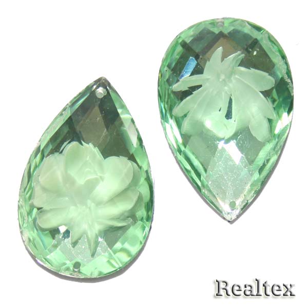 Стразы пластиковые пришивные AB-2 малые цв.салатовый 