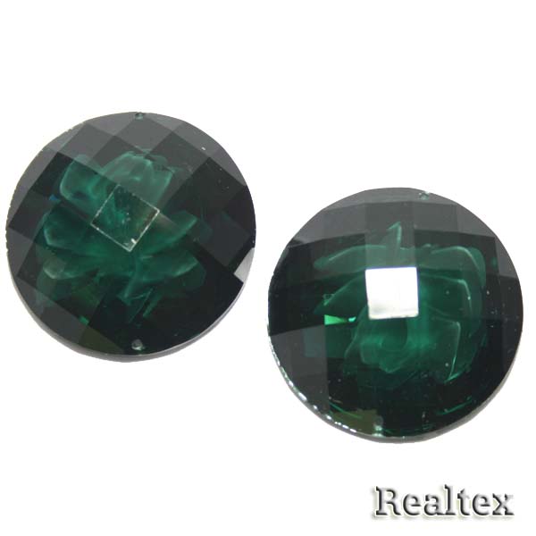 Стразы пластиковые пришивные AB-1 большие цв.т.зеленый 