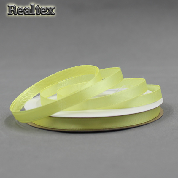 Лента атласная 6мм Realtex (27,4м) цв.010 лимонный