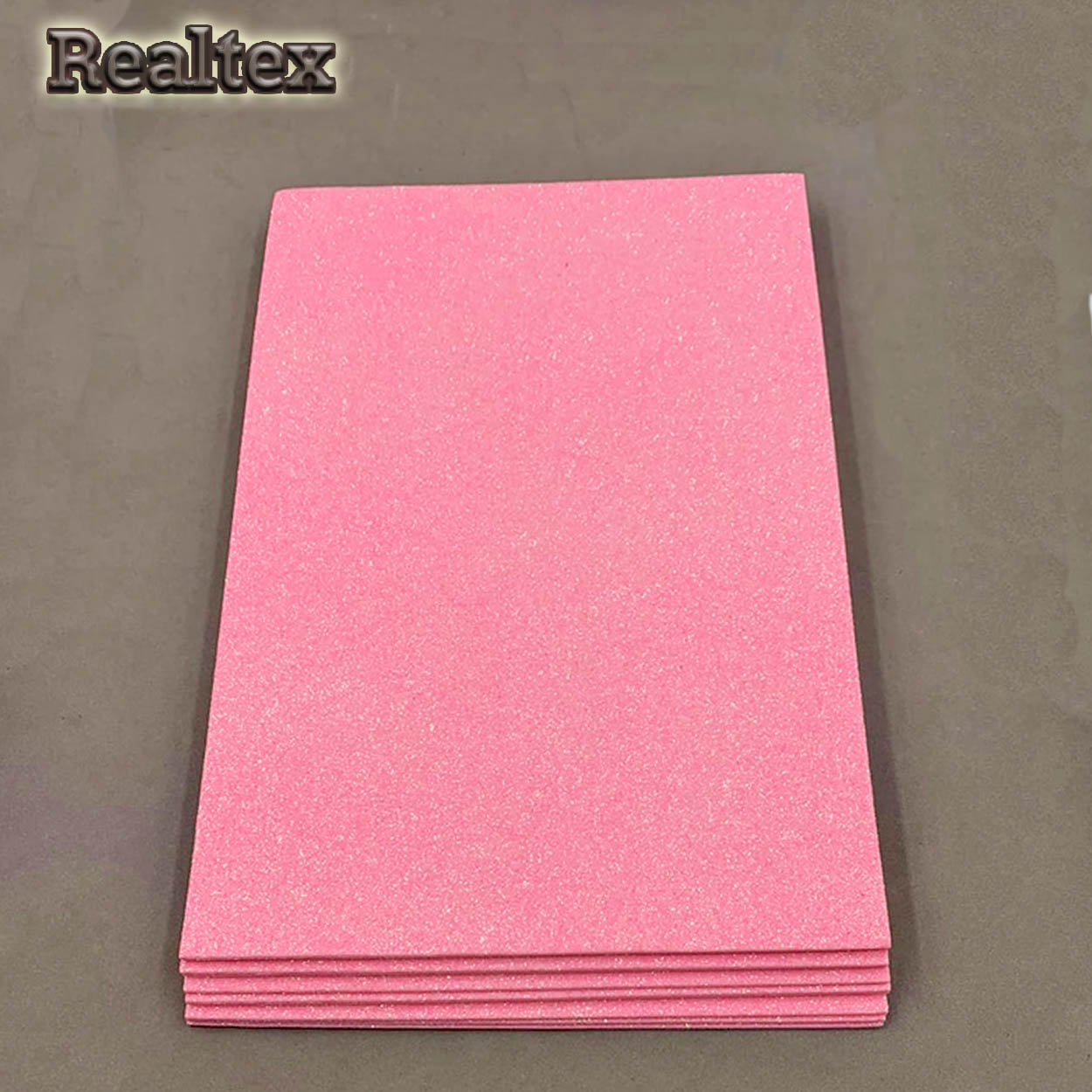 Фоамиран глиттерный Realtex 2мм цв.R08 св.розовый AB