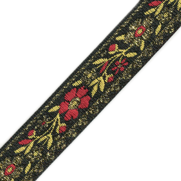 Тесьма жакардовая 32мм с1853г17 рис.9803 (50м) цв.черный