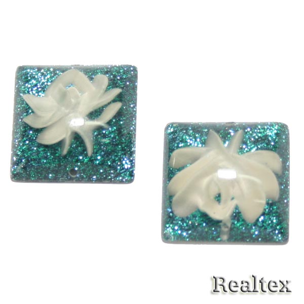 Стразы пластиковые пришивные AB-6 большие цв.бирюзовый