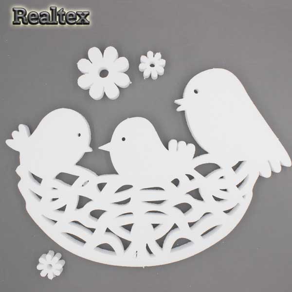 Заготовка для декорирования Птицы в гнезде 45см (пенопласт пористый)