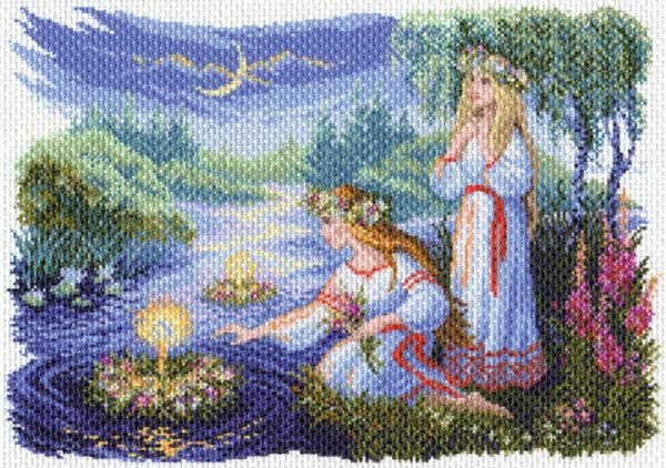 Рисунок на канве МП №1628 "Ночь на Ивана Купалу" 37х49см