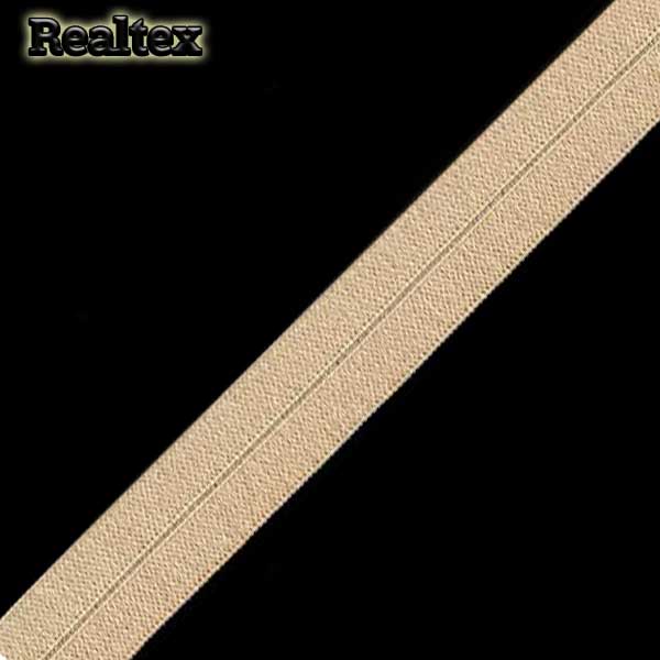 Косая бейка стрейч матовая Realtex 9120-015 (50м) цв.бежевый