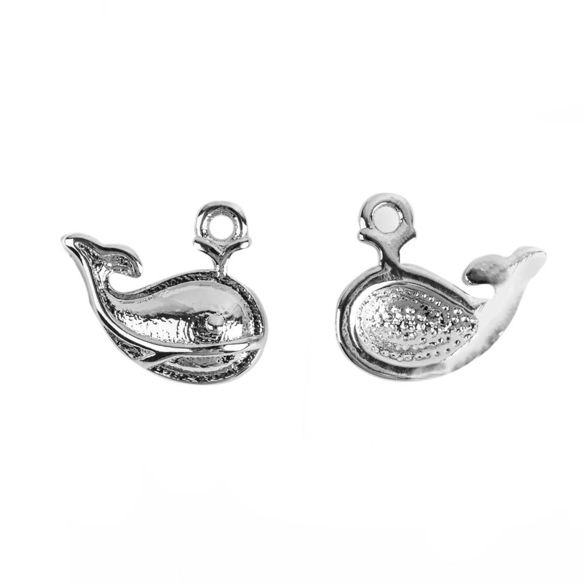 Подвеска металл FMK-P07 "Кит" 8*10мм цв.01 серебро