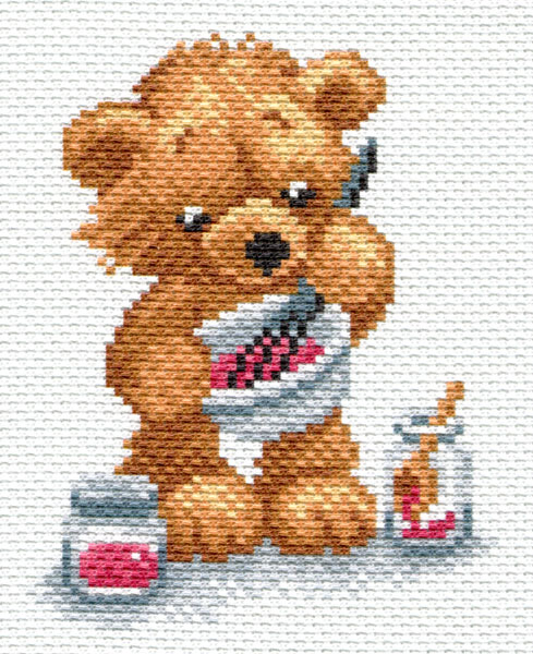 Рисунок на канве МП №1661 "Мишка поваренок" 16*20см