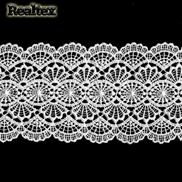 Кружево  гипюр  Realtex  80мм LF-7847 цв.02 белый  