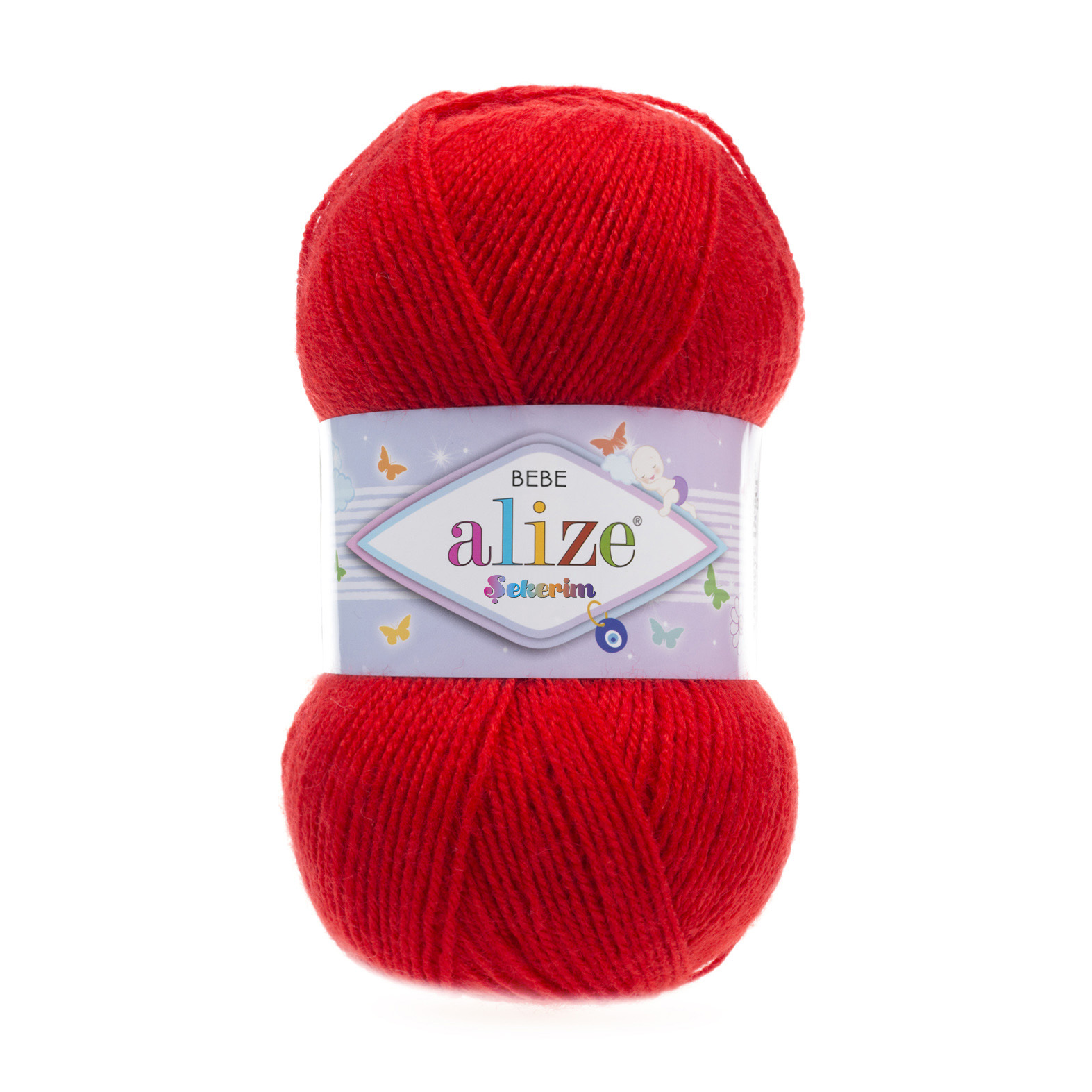 Пряжа Alize "Sekerim Bebe" (100гр) цв.056 красный