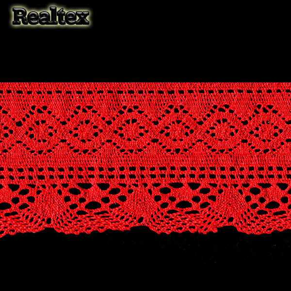 Кружево вязаное 100мм 100.01.172 цв.16 красный