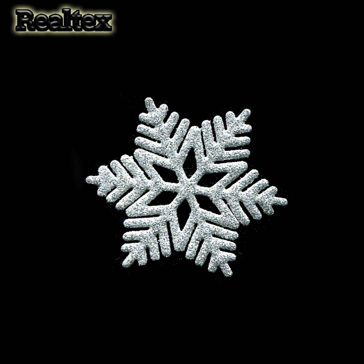 Набор 01 "Снежинки" из глиттерного фоамирана 50мм (10 шт) цв.серебро