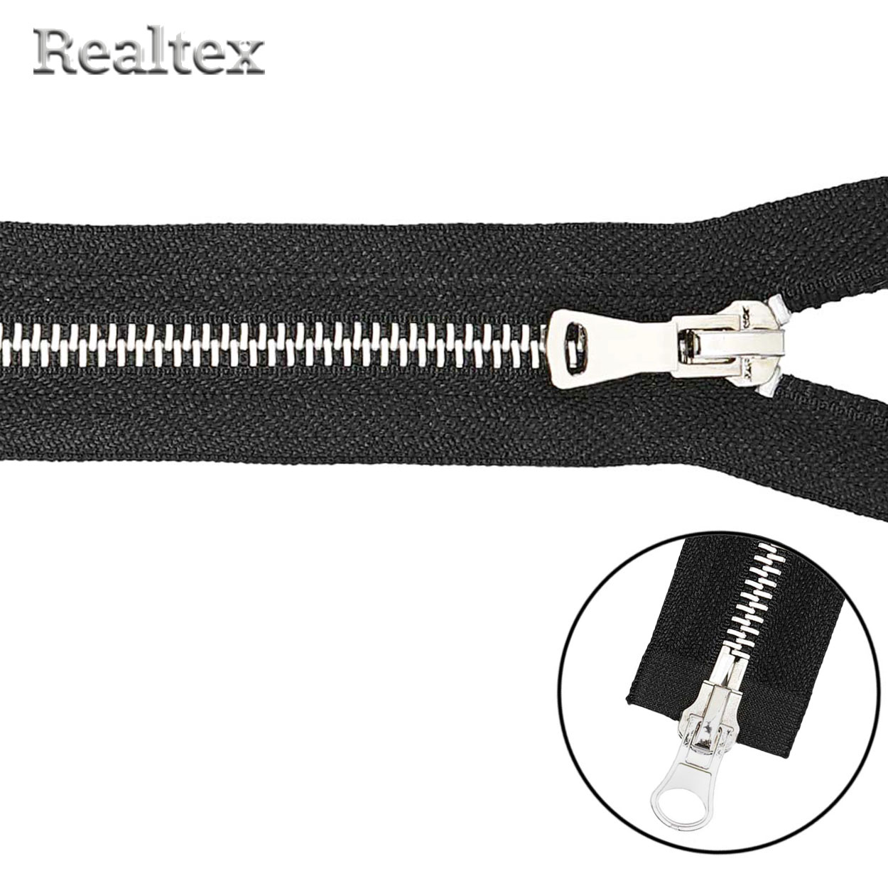 Молния металл Т.5 2замка 85см разъемная цв.никель/141 тёмно-коричневый