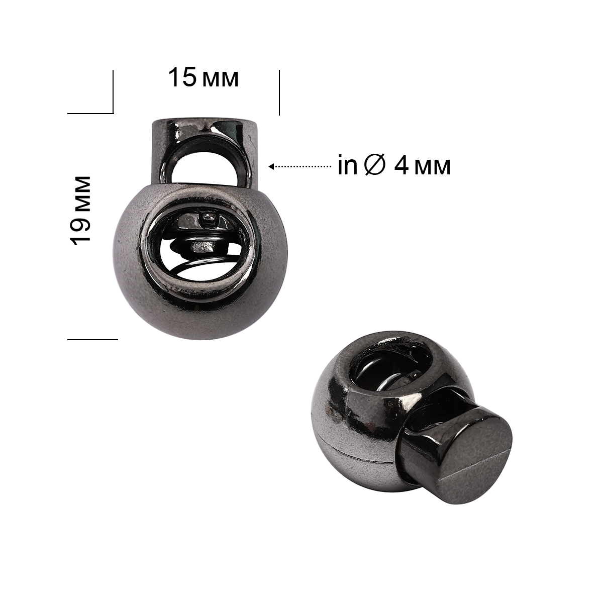 Фиксатор пластик TBY 0319 15*19мм (20шт) цв.чёрный никель