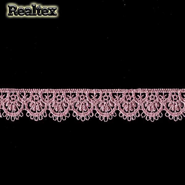 Кружево  гипюр  Realtex  18мм LF-190/CS091 цв.678 пыльная роза  