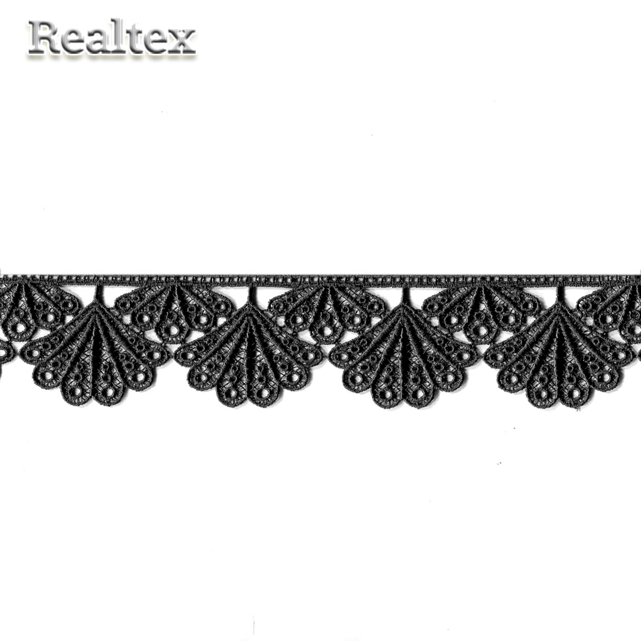 Кружево Realtex гипюр  50мм 8G8100 цв.черный