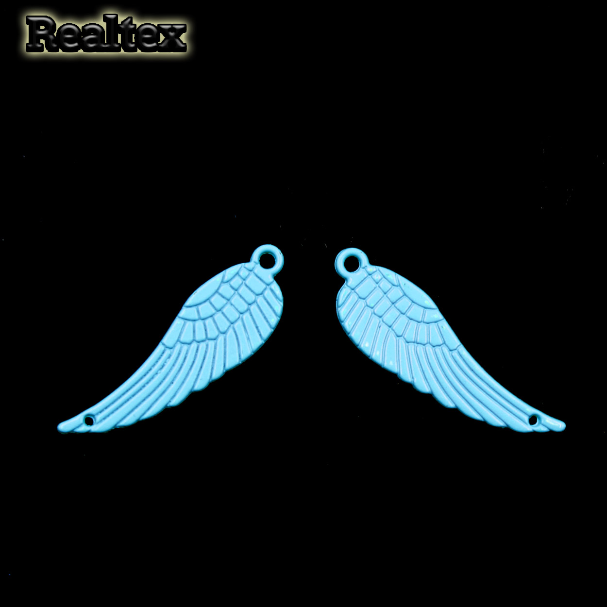 Подвеска металл 4988 "Крыло" 10*25мм (2шт) цв.синий