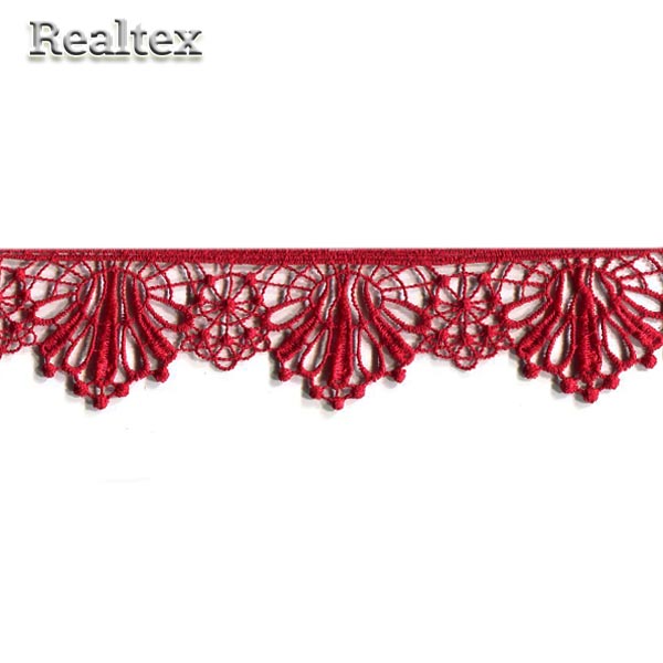 Кружево гипюр  35мм TBY SUN.10 цв.162 красный