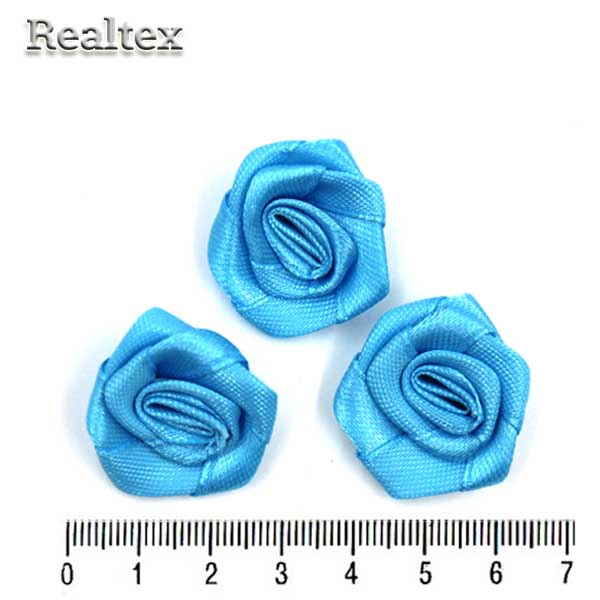 Розочки пришивные атласные Realtex R-4 цв.бирюзовый