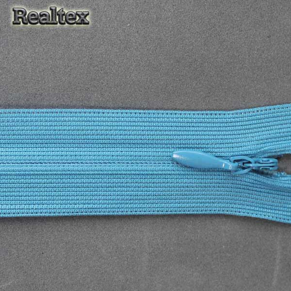  Молния потайная Т.3 50см цв.208 темно-голубая бирюза 