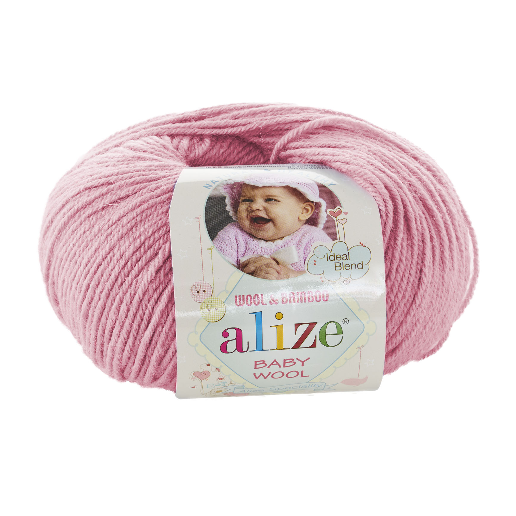 Пряжа Alize "Baby Wool" (50грг) цв.194 розовый