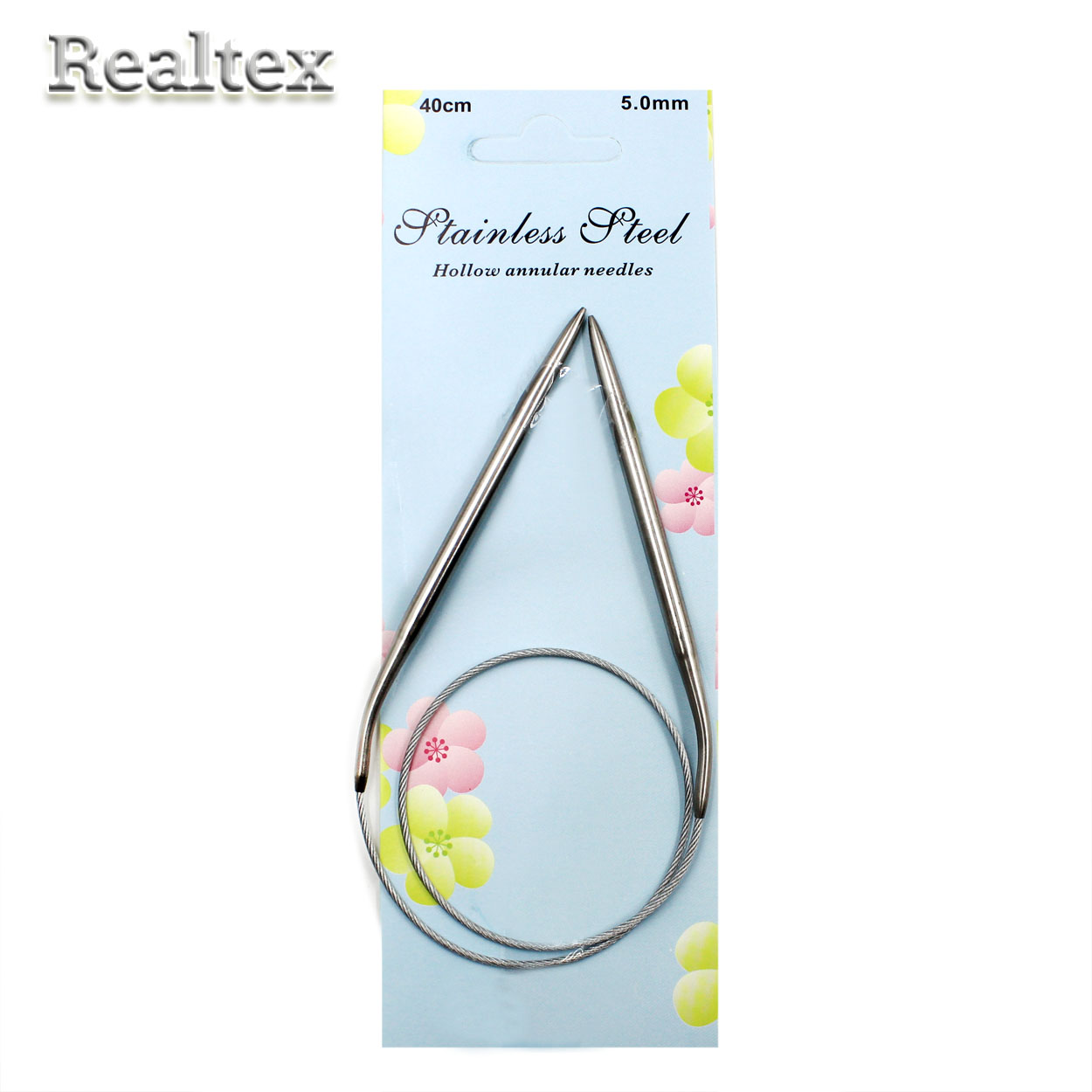Спицы металл круговые на тросике Realtex 40см № 5,0 (10шт) 