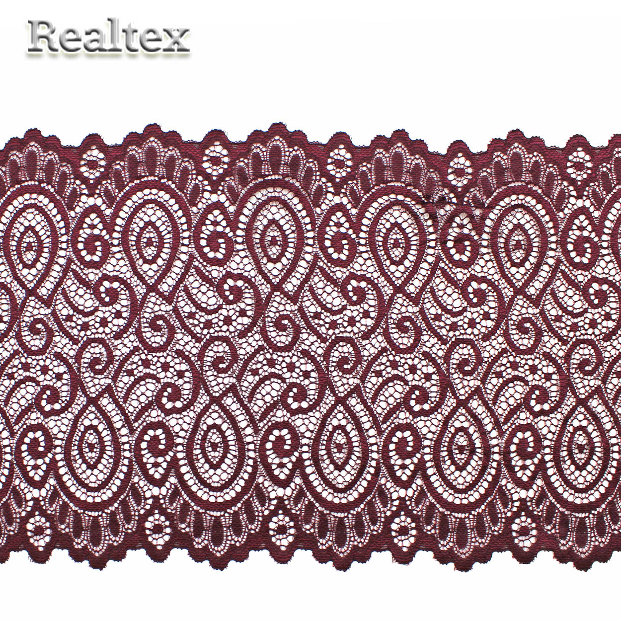 Кружево стрейч 180мм TBY L1351 цв.076 сливовое вино
