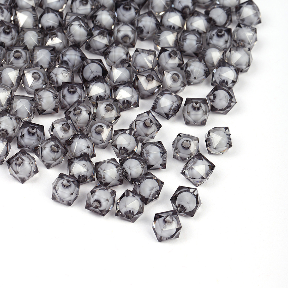 Бусины акриловые 3246 10мм (100гр) цв.20 серый