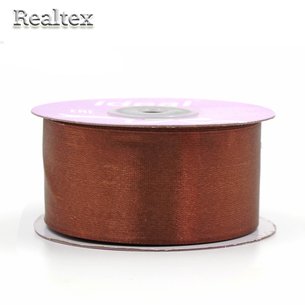 Лента атласная 38мм Realtex (27,4м) цв.3135 коричневый