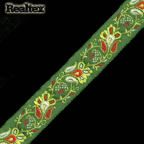 Тесьма жакардовая 24мм с1852г рис.8933 (25м) цв.зеленый